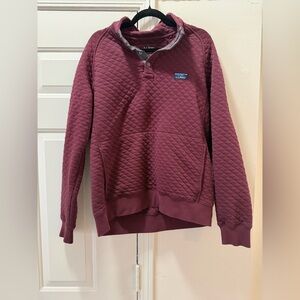 L.L. Bean Burgundy Quilted Sweatshirt